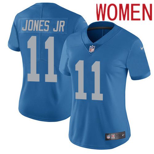 Women Detroit Lions #11 Marvin Jones Jr Nike Blue Alternate Vapor Limited NFL Jersey->women nfl jersey->Women Jersey